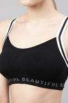 PrettyCat Non-Wired Full Coverage Super Support Bra - Black — thumbnail 4