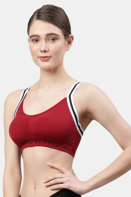 PrettyCat Non-Wired Full Coverage Super Support Bra - Maroon — image 3