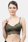 PrettyCat Padded Non-Wired Full Coverage Bralette - Green — thumbnail 1