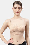 PrettyCat Padded Non-Wired Full Coverage Bralette - Skin White — thumbnail 1