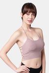 PrettyCat Padded Non-Wired Medium Coverage Halter Bra - Mauve — thumbnail 3
