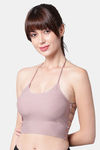 PrettyCat Padded Non-Wired Medium Coverage Halter Bra - Mauve — thumbnail 4