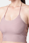 PrettyCat Padded Non-Wired Medium Coverage Halter Bra - Mauve — thumbnail 6