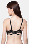 PrettyCat Padded Medium Coverage Lace Bra Bra - Black — thumbnail 2