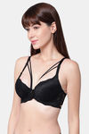 PrettyCat Padded Medium Coverage Lace Bra Bra - Black — thumbnail 3