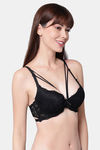 PrettyCat Padded Medium Coverage Lace Bra Bra - Black — thumbnail 4
