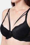 PrettyCat Padded Medium Coverage Lace Bra Bra - Black — thumbnail 6