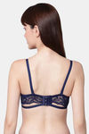 PrettyCat Padded Medium Coverage Lace Bra Bra - Blue — thumbnail 2