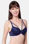 PrettyCat Padded Medium Coverage Lace Bra Bra - Blue — thumbnail 4