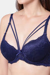 PrettyCat Padded Medium Coverage Lace Bra Bra - Blue — thumbnail 6