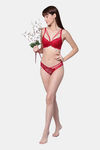 PrettyCat Padded Medium Coverage Lace Bra Bra - Red — thumbnail 5