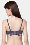 PrettyCat Padded Medium Coverage T-Shirt Bra - Grey — thumbnail 2