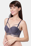 PrettyCat Padded Medium Coverage T-Shirt Bra - Grey — thumbnail 3