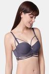 PrettyCat Padded Medium Coverage T-Shirt Bra - Grey — thumbnail 4