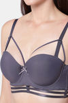 PrettyCat Padded Medium Coverage T-Shirt Bra - Grey — thumbnail 6