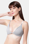PrettyCat Padded Non-Wired Medium Coverage Bra - Grey — thumbnail 4