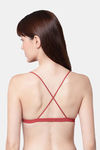 PrettyCat Padded Non-Wired Medium Coverage Pretty Back Bra - Red — thumbnail 2