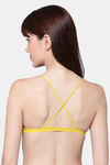 PrettyCat Padded Non-Wired Medium Coverage Pretty Back Bra - Yellow — thumbnail 2