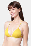 PrettyCat Padded Non-Wired Medium Coverage Pretty Back Bra - Yellow — thumbnail 3