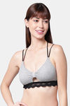 PrettyCat Padded Non-Wired Medium Coverage Bralette - Grey — thumbnail 1