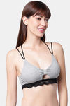PrettyCat Padded Non-Wired Medium Coverage Bralette - Grey — thumbnail 3