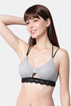 PrettyCat Padded Non-Wired Medium Coverage Bralette - Grey — thumbnail 4