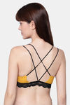 PrettyCat Padded Non-Wired Medium Coverage Bralette - Yellow — thumbnail 2