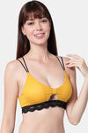 PrettyCat Padded Non-Wired Medium Coverage Bralette - Yellow — thumbnail 3
