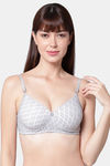 PrettyCat Padded Medium Coverage T-Shirt Bra - Grey — thumbnail 1