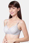 PrettyCat Padded Medium Coverage T-Shirt Bra - Grey — thumbnail 3