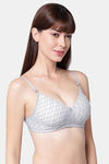 PrettyCat Padded Medium Coverage T-Shirt Bra - Grey — thumbnail 4