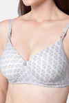 PrettyCat Padded Medium Coverage T-Shirt Bra - Grey — thumbnail 6