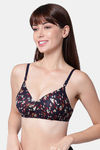 PrettyCat Padded Non-Wired Medium Coverage T-Shirt Bra - Blue — thumbnail 4