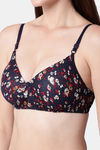 PrettyCat Padded Non-Wired Medium Coverage T-Shirt Bra - Blue — thumbnail 6