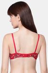 PrettyCat Padded Non-Wired Medium Coverage T-Shirt Bra - Red — thumbnail 2