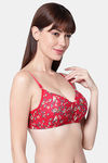 PrettyCat Padded Non-Wired Medium Coverage T-Shirt Bra - Red — thumbnail 3
