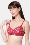 PrettyCat Padded Non-Wired Medium Coverage T-Shirt Bra - Red — thumbnail 4