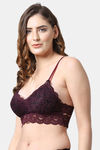 PrettyCat Padded Non-Wired Full Coverage Bralette - Maroon — thumbnail 3