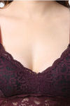 PrettyCat Padded Non-Wired Full Coverage Bralette - Maroon — thumbnail 6