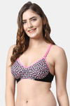 PrettyCat Double Layered Non-Wired Medium Coverage Minimiser Bra - Pink — thumbnail 3