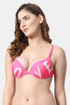 PrettyCat Push-Up Wired Demi Coverage Bra - Pink — thumbnail 3