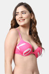 PrettyCat Push-Up Wired Demi Coverage Bra - Pink — thumbnail 4
