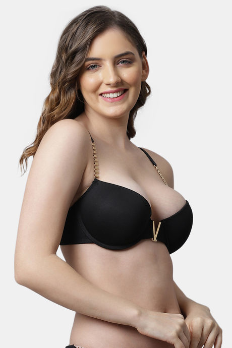 PrettyCat Underwired Seamless Plunge Bra For Women — image 2