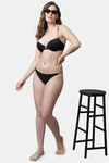 Pretty Cat Padded Plunge Wired Demi Coverage T-Shirt Bra - Black — thumbnail 5