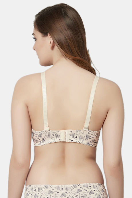 PrettyCat Padded Wired Medium Coverage T-Shirt Bra - Beige — image 2