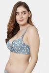 PrettyCat Padded Wired Medium Coverage T-Shirt Bra - Grey — thumbnail 3