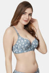 PrettyCat Padded Wired Medium Coverage T-Shirt Bra - Grey — thumbnail 4