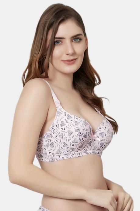 PrettyCat Padded Wired Medium Coverage T-Shirt Bra - Pink — image 4