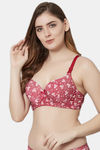 PrettyCat Padded Wired Medium Coverage T-Shirt Bra - Red — thumbnail 3