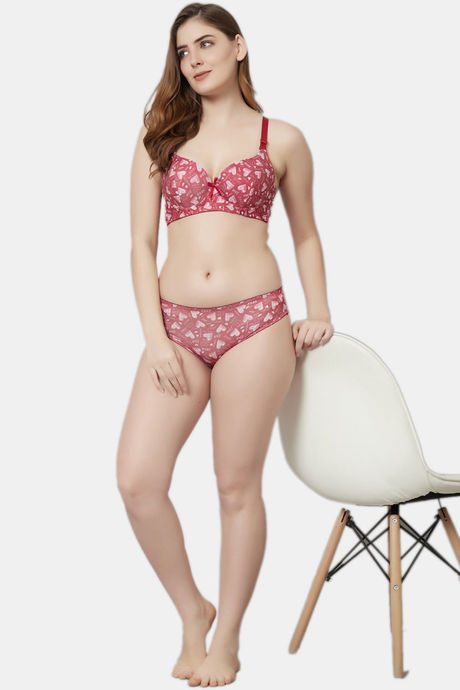 PrettyCat Padded Wired Medium Coverage T-Shirt Bra - Red — image 5